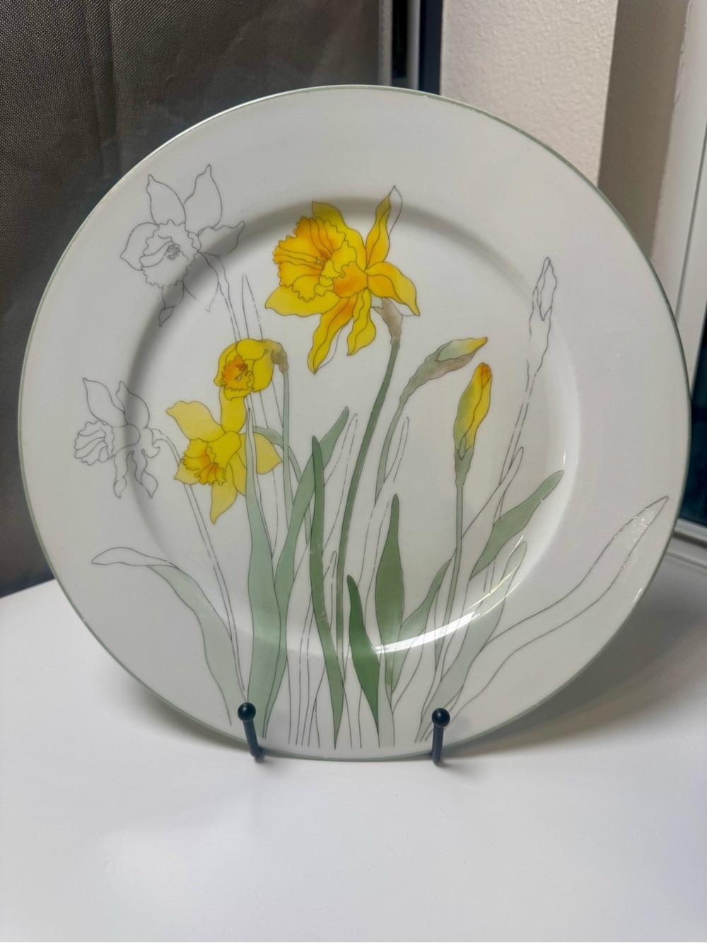 Vintage Block Spal Daffodil Floral Dinner Plate - 1981
